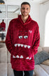 Snuggs Blanket Hoodie Dark Red Monster
